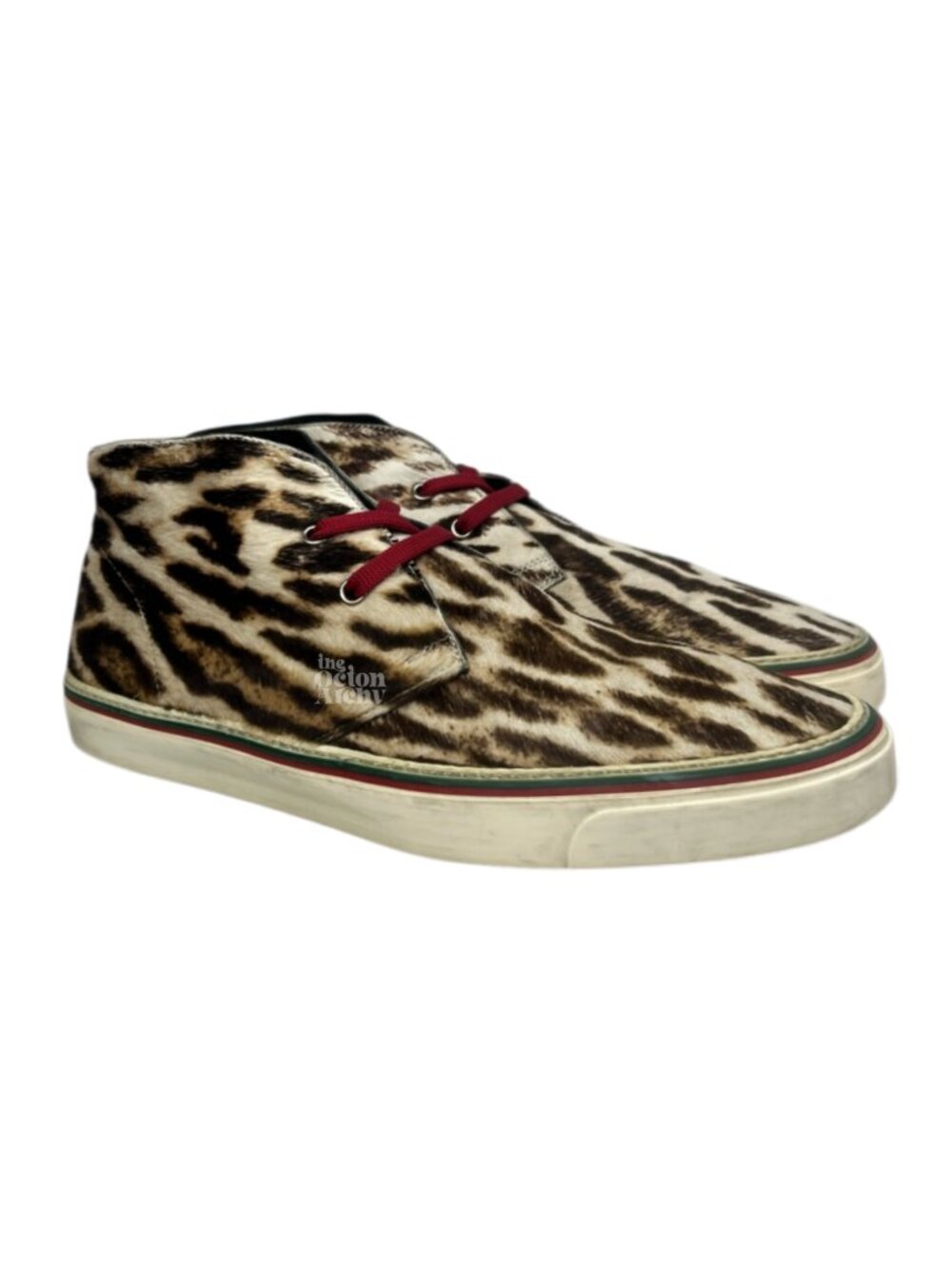 Men Size 9 US Vintage Gucci Leopard Print Chukka Sneaker 245307 FW10 Pre-Owned